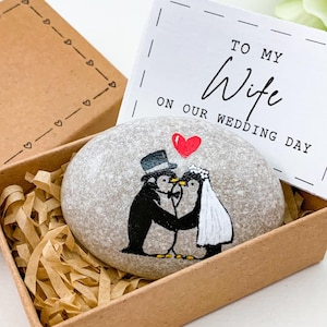 Personalisierte Pinguin Braut Geschenk vom Bräutigam an meine Frau an unserem Hochzeitstag der Hochzeit Geschenk für Frau von Ehemann zu bedeutungsvolles Geschenk Neu