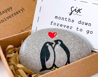 Personalized 6 month anniversary gift for boyfriend, cute six month anniversary gifts for girlfriend, small gift for him her couple 6 month