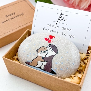 Lontra personalizzata regalo di anniversario di 10 anni per marito e moglie Regalo di anniversario di latta 10° anniversario presenta lui e la sua carta di 10° anniversario