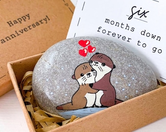 Personalized 6 month anniversary gifts for him her Six months dating anniversary card for girlfriend boyfriend Half year anniversary present