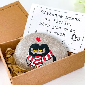 Personalized long distance relationship gift for her girlfriend Distance means so little when someone means so much card for him boyfriend