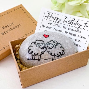 Ovelha personalizada amor esposa marido presente de aniversário, engraçado fofo romântico pequeno presente para ele seu aniversário cartão de aniversário exclusivo para marido