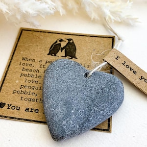 Coffret cadeau d'anniversaire significatif mon mari Dating cadeau d'anniversaire pour lui son cadeau d'anniversaire unique galet de pingouin art personnalisé de pingouin