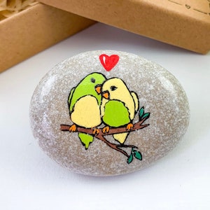 Regalo personalizzato per piccioncini per il compleanno del suo fidanzato, marito, regalo per l'anniversario di una coppia di uccelli per la sua fidanzata, moglie, biglietto regalo per uccello innamorato