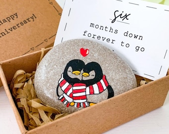 Personalized 6 month anniversary card, Half year anniversary gift for boyfriend, Six month together dating relationship card from girlfriend