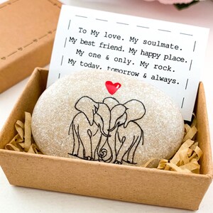Gepersonaliseerde Valentijnsdagcadeau voor haar vrouw vriendin vrouw romantisch Leuk olifantenpaar Ik hou van je valentijnskaart grappig Unieke Vday gf