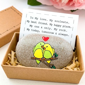 Cadeau personnalisé Saint Valentin pour sa petite amie femme romantique Couple de tourtereaux mignon je t'aime carte Saint Valentin drôle Unique Vday gf