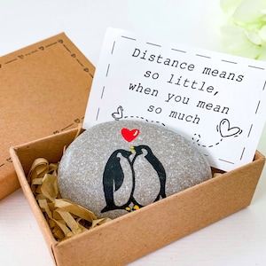 Gepersonaliseerd cadeau voor een lange-afstandsrelatie voor hem, vriend Afstand betekent zo weinig als iemand zoveel betekent kaart voor haar vriendin