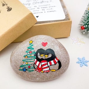 Pinguin Paar Geschenk für ihn Freund Weihnachten Geschenkidee einzigartig von Freundin unser erstes Weihnachtsgeschenk bf Lustige Weihnachtskarte