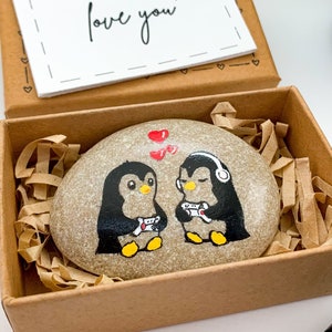 Targa A Cuore In Acrilico KATIMI Con Pinguini - Regalo Romantico Per Coppie, Anniversario Di Matrimonio, Fidanzati, Marito E Moglie