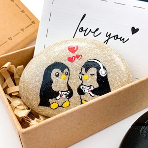 Cadeaux personnalisés de gamer de pingouins pour les hommes et les femmes, cadeau drôle de nerd d'ordinateur de joueur de papa, petit cadeau de jeu pour lui anniversaire, carte de programmeur