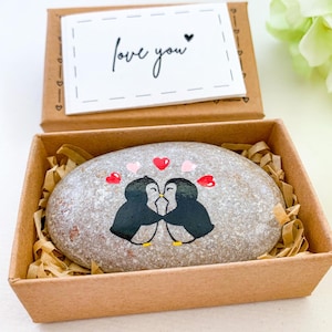 Pinguino personalizzato regalo di San Valentino per lei regalo di San Valentino unico per lui biglietto di San Valentino relazioni a distanza regalo di coppia Vday