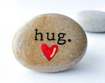 Piedra de abrazo de bolsillo personalizada, Envía un abrazo de bolsillo a un amigo, Regalo conmovedor para pensar en ti, Pequeño regalo de recuperación para hombres mayores