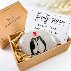 Gepersonaliseerde cadeaus 27-jarig huwelijk voor hem 27-jarig jubileum cadeau voor haar 27-jarig huwelijk cadeau voor pinguïn man-vrouw