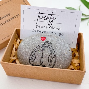 Personalised 20th anniversary gift for husband him men Custom 20th wedding anniversary gift for wife her 20 year anniversary card Penguin