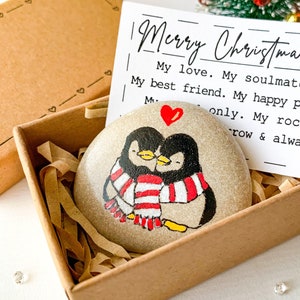 Personalized Penguin Pebble Romantic Boyfriend Birthday Gift for Him  Unique, Cute Meaningful Boyfriend Birthday Card, Husband Birthday Gift 