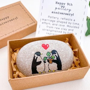 Regalo personalizado de 9 años para esposo, él, hombres. Regalo tradicional de 9.° aniversario para esposa, ella. Regalo de aniversario de cerámica de 9.° año para pareja.