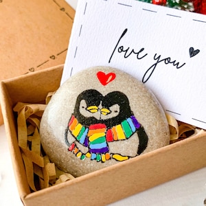 Personalized Funny LGBT Penguin Pebble Christmas Gift For Lesbian girlfriend Gay Valentine Anniversary Birthday Gift You are My Penguin Love