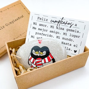 Presente de aniversário personalizado pinguim namorado namorada, pequeno presente romântico para ele cartão de aniversário dela Feliz Cumpleanos esposa marido