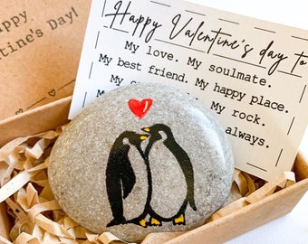 Gepersonaliseerd cadeau voor hem Valentijnsdag grappig, pinguïn Valentijnsdagkaart voor man van vrouw, kleine Valentijnsdagcadeaus voor hem betekenisvol