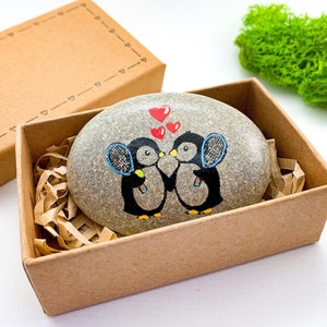 Presentes de tênis personalizados para homens, mulheres, ele, pinguins engraçados, presente de capitão de tênis, presentes de aniversário dos namorados para treinador amante de tenistas