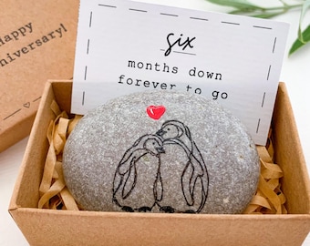Personalized 6 month anniversary gifts for him her Six months dating anniversary card for girlfriend boyfriend Half year anniversary present