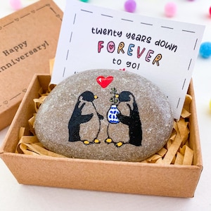 Personalized penguin 20th anniversary gifts for him husband her wife China wedding anniversary card 20 year anniversary present by year