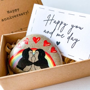 Regalos personalizados para novias lesbianas, aniversario de bodas LGBT para ella, regalos para parejas lesbianas, tarjeta de aniversario WLW