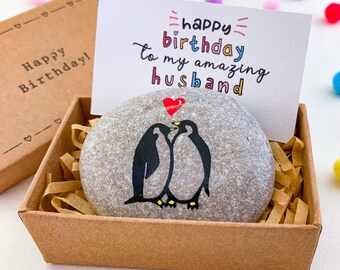 Happy Birthday Karte 'Love Of My Life' – Romantische Pinguin-Karte Für Ihn/sie, Mit Aufklebern & Umschlag