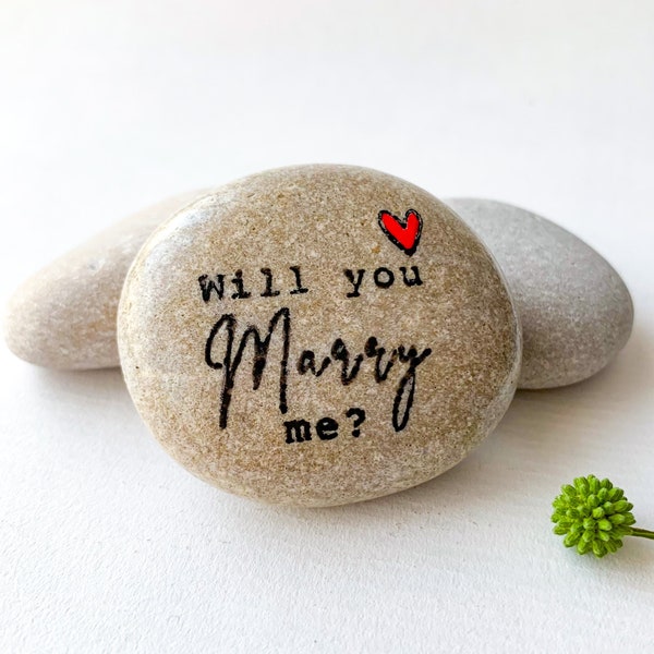 Personalized Will you marry me ideas proposals creative, Marry me sign on pebble rock, Unique proposal idea, Romantic proposal for him her