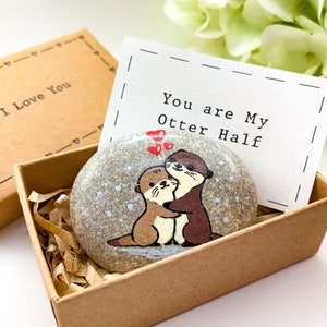 Personalized sea otter gifts for men him boyfriend husband, cute funny you are my otter half gift for her girlfriend wife birthday unique