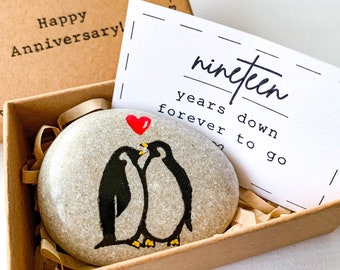 Personalized bronze anniversary gift for men women, 19th wedding anniversary gift for him her, 19 year anniversary card for husband wife