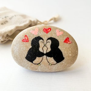 Penguin gift love pebble One year dating gift for boyfriend from girlfriend, Anniversary unique gifts for him, Presents to teenage boyfriend