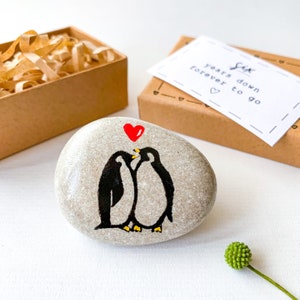 Gepersonaliseerde pinguïn 6e verjaardagscadeau voor haar hem, creatieve kaart zesjarig jubileum voor man vrouw, 6 jaar huwelijksverjaardag mannen