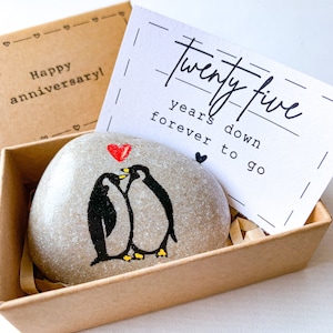 Regalos personalizados de 25 aniversario para esposo y esposa, pequeño regalo de 25 aniversario de bodas para padres de pareja Tarjeta única de 25 aniversario