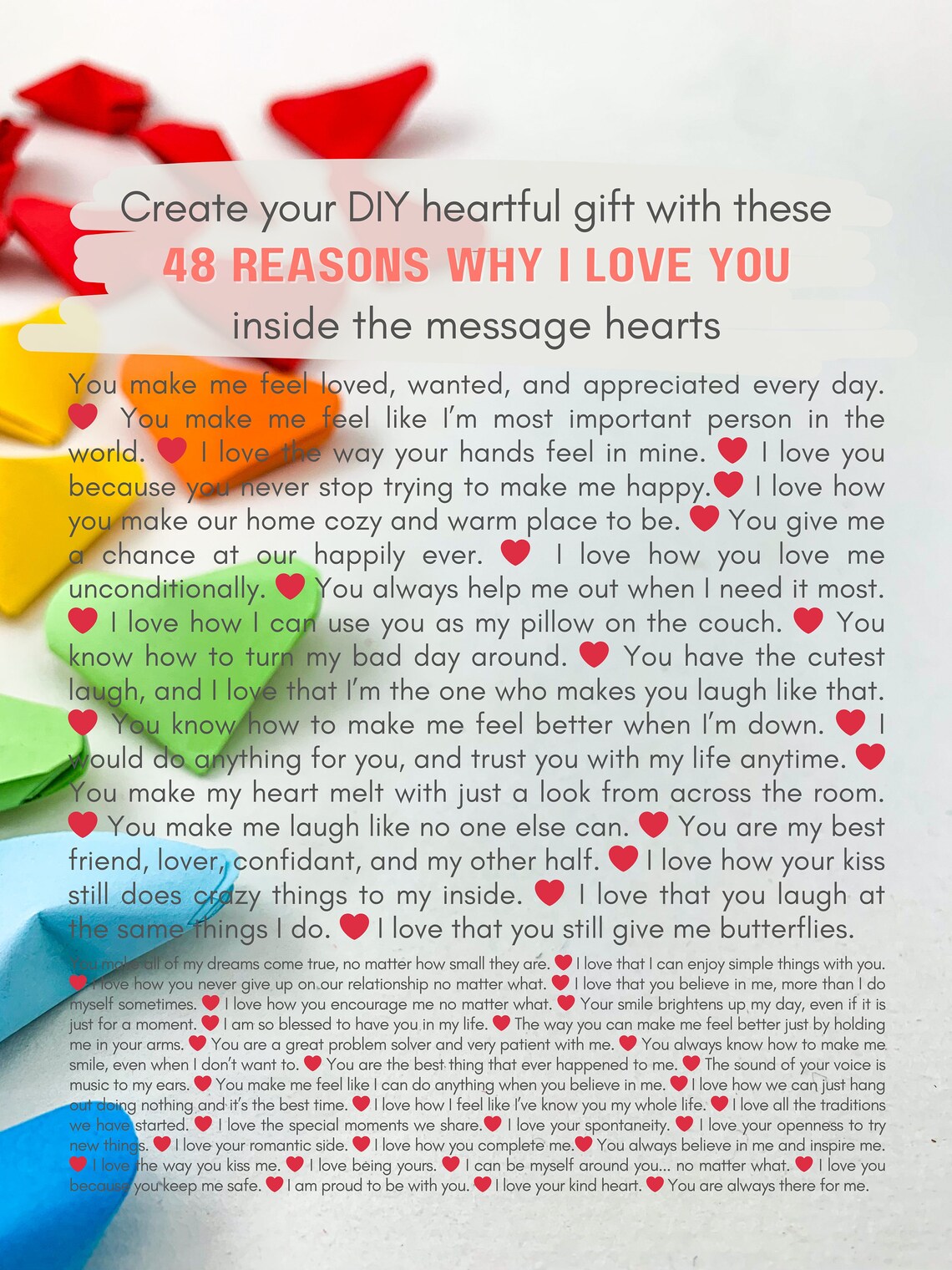 DIY Long Distance Relationships Gifts Reasons Why I Love You Printable ...