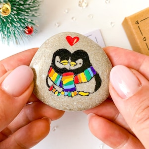 Lesbian Valentine gift LGBT Gay penguin Lesbian wedding gift for girlfriend Cute penguin partners Funny gay gifts Couple Anniversary gifts image 4