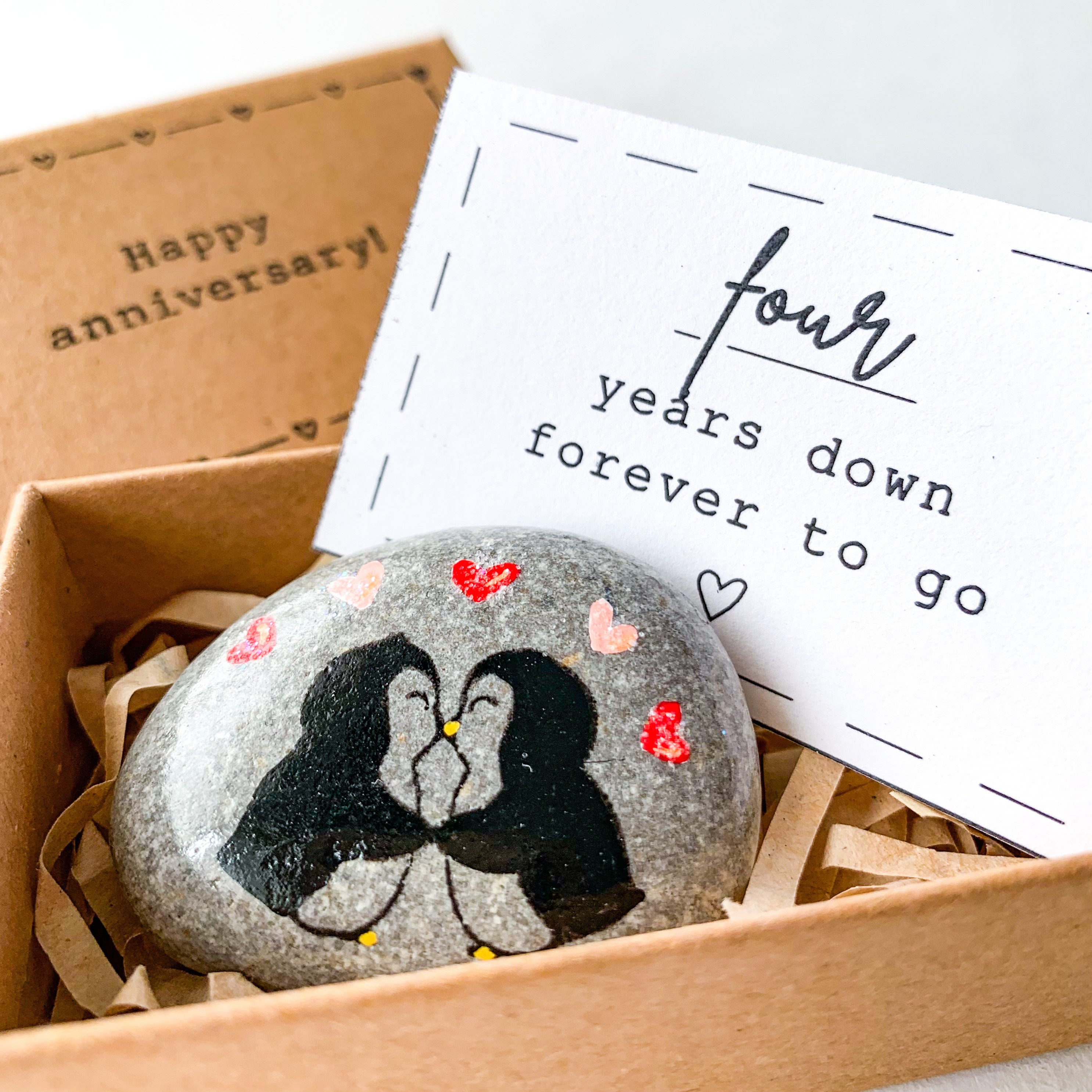 Personalized Penguin 4th Anniversary Gifts for Men Husband Him