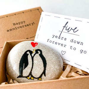 5-jarig jubileumcadeau voor hem echtgenoot gepersonaliseerd 5-jarig jubileumcadeau voor haar vrouw 5-jarig houten jubileumcadeau voor hem pinguïnbruiloft