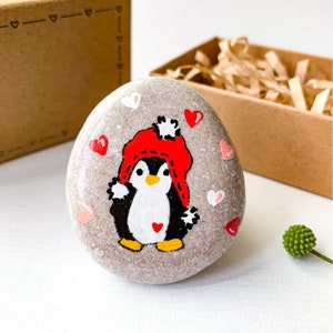 Penguin pebble romantic 1 year anniversary gift for boyfriend First wedding anniversary Gift for him 4 years Cotton anniversary gift for him image 6