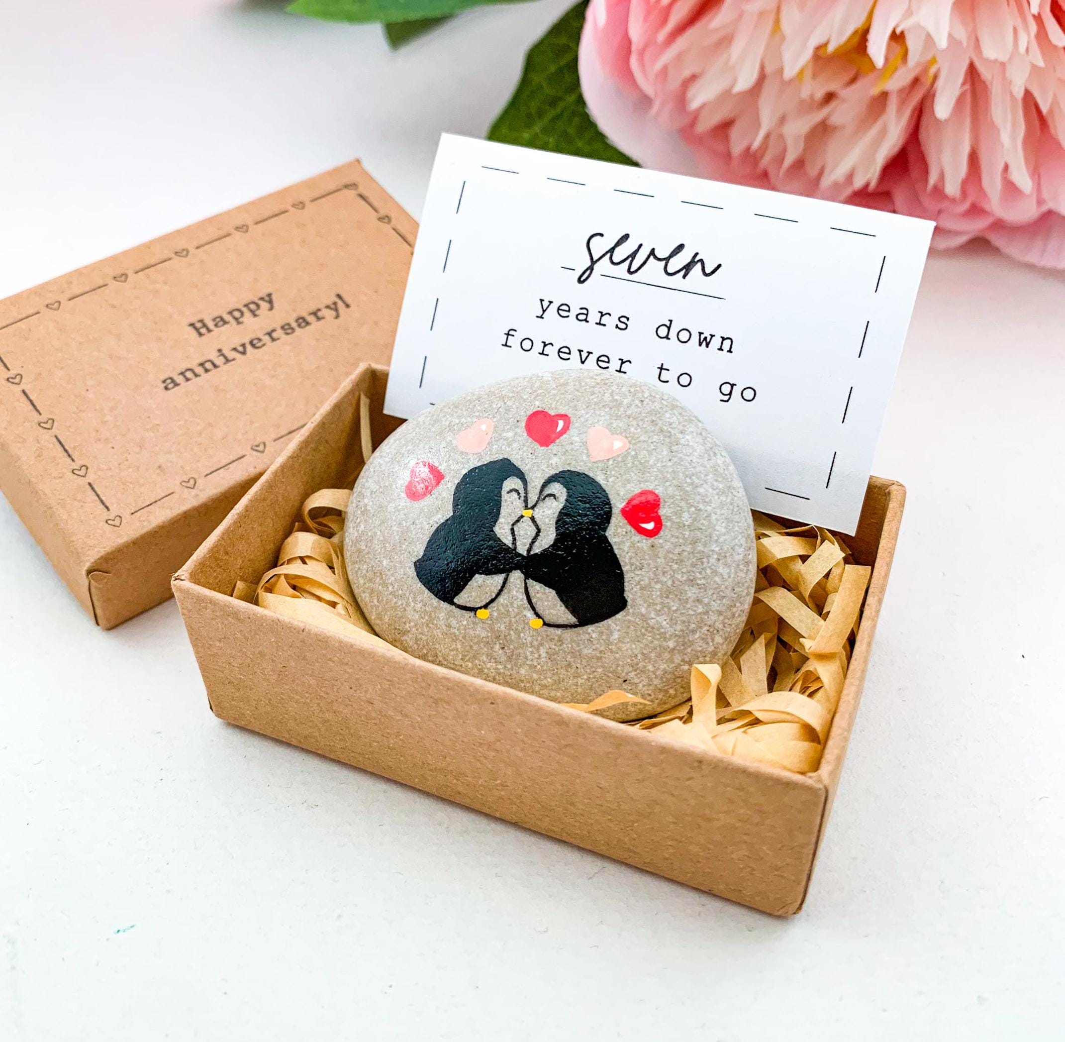 Carte De 7e Anniversaire Pour Mari, épouse, Petit Ami, Petite Amie – 7e Anniversaire De Mariage – Carte D'anniversaire De Mariage En Cuivre Pour Femme, Homme, Elle, Lui, 145 Mm X 145