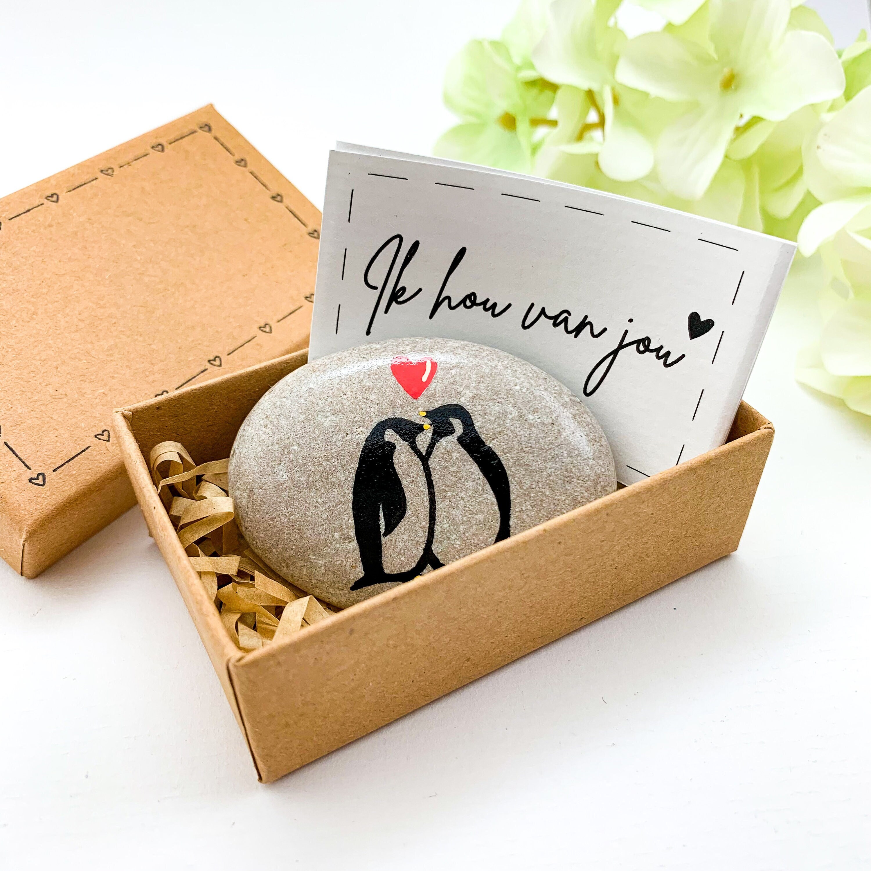 Personalized Dutch Ik hou van jou I love you card Dutch anniversary gift for him boyfriend husband her girlfriend wife birthday gift penguin