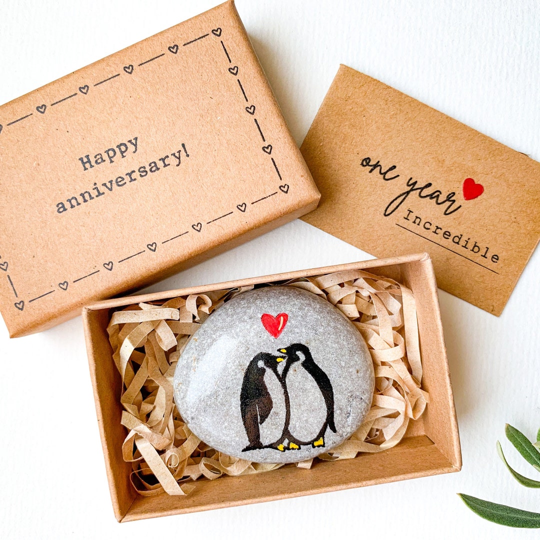 Personalized Penguin Pebble Romantic Boyfriend Birthday Gift for Him  Unique, Cute Meaningful Boyfriend Birthday Card, Husband Birthday Gift -   Australia