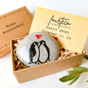Regalos de aniversario de marfil personalizados para esposo, él, hombres, regalo de aniversario de 14 años, feliz regalo de aniversario de bodas número 14 para su esposa, tarjeta artesanal