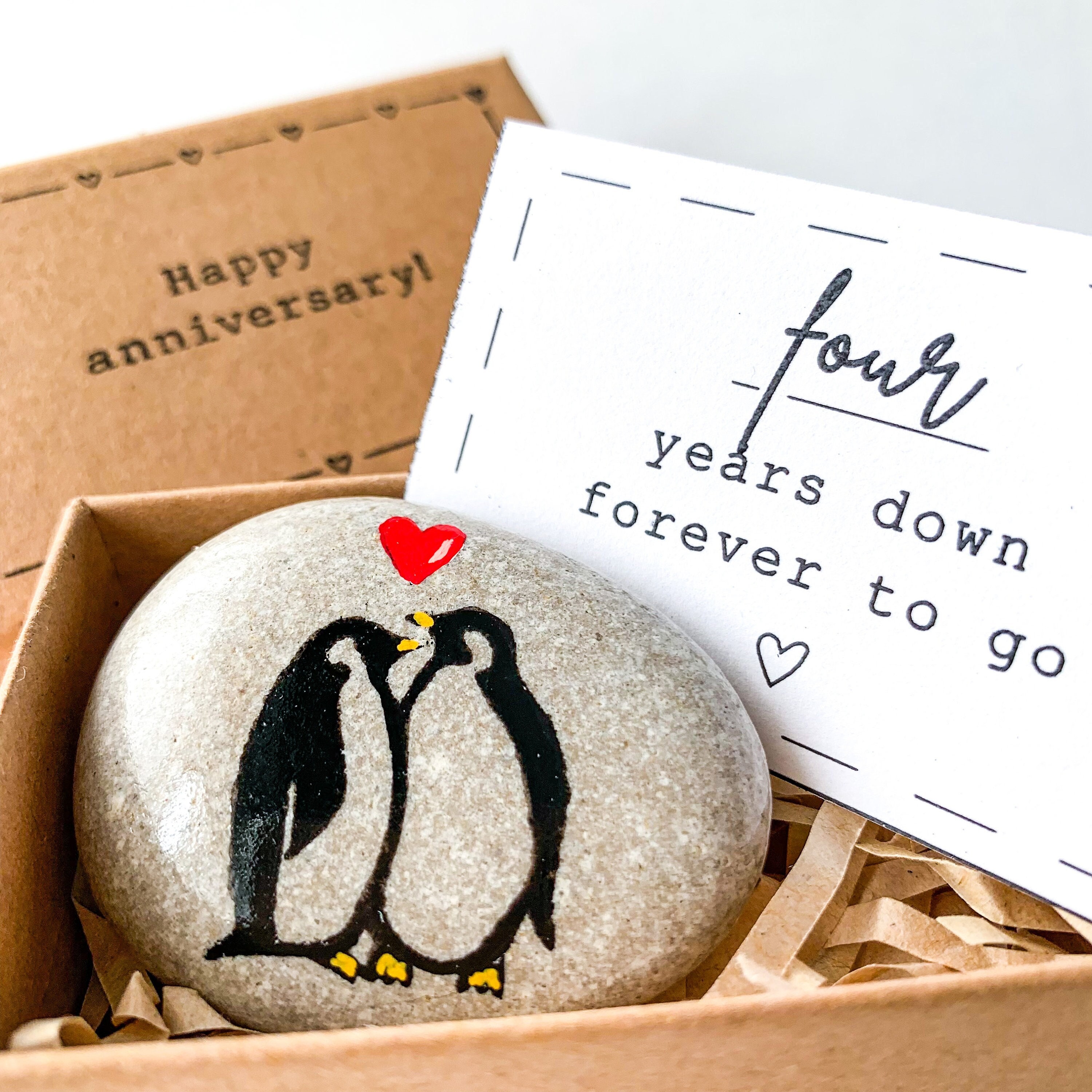 Personalized Penguin 4th Anniversary Gifts for Men Husband Him