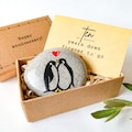 Personalized 10 year anniversary gift for husband wife Tin anniversary gift 10th anniversary presents him her 10 th anniversary card penguin product logo