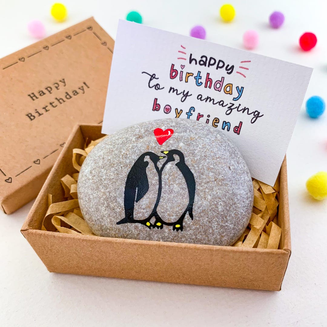 Personalized Penguin Boyfriend Birthday Card Romantic Boyfriend — free download