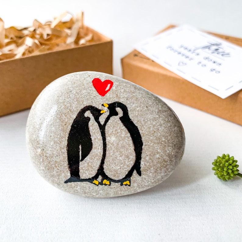 Carte personnalisée pingouin pour le 3e anniversaire de son mari, homme, cadeau d'anniversaire de 3 ans en cuir pour son couple d'épouses, cadeau du troisième anniversaire image 3