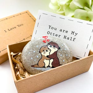 Regalo di San Valentino personalizzato per gli amanti delle lontre Tu sei la mia metà lontra Regalo di San Valentino per lui e per lei Uomo Fidanzato Fidanzata Marito Moglie