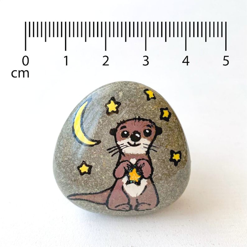 Personalized Love you to the moon and to Saturn Cute otter pebble Boyfriend Girlfriend Gift, Long Distance Gift, 1st dating Anniversary Gift image 10